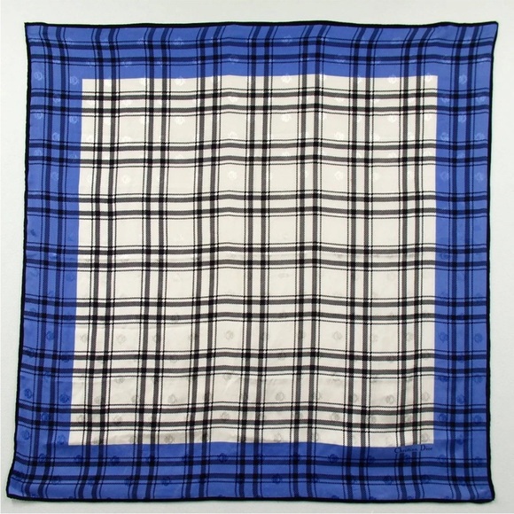 Dior Accessories - Dior Blue and Black Checkered Scarf